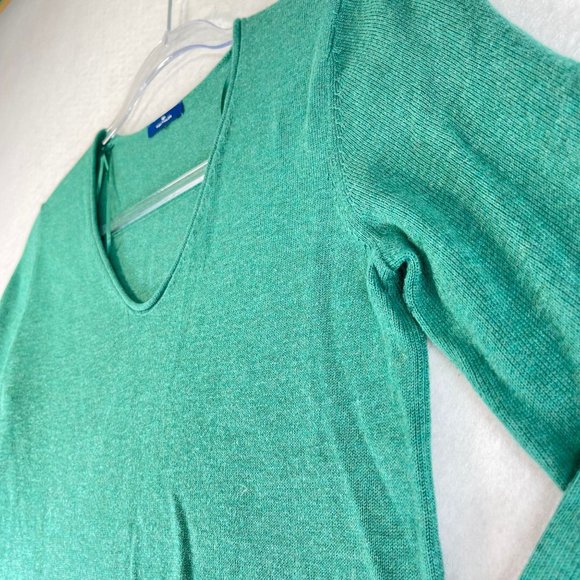TOM TAILOR Womens S Jade Green Long Sleeve V-Neck Cozy Soft Knit Sweater - Picture 2 of 9